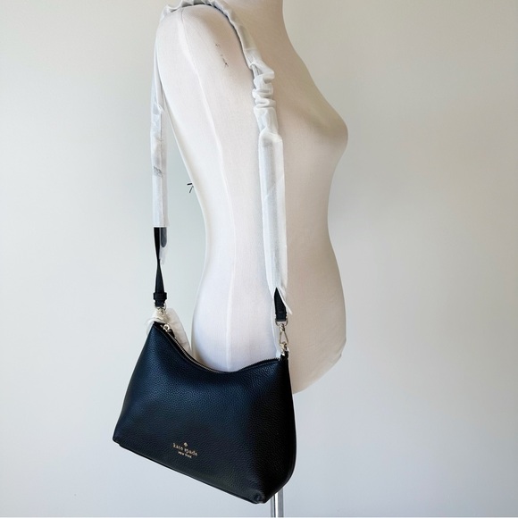 Kate Spade NWT Black Leather Zippy Convertible Crossbody Top Zip Bag K9374 - Picture 3 of 16